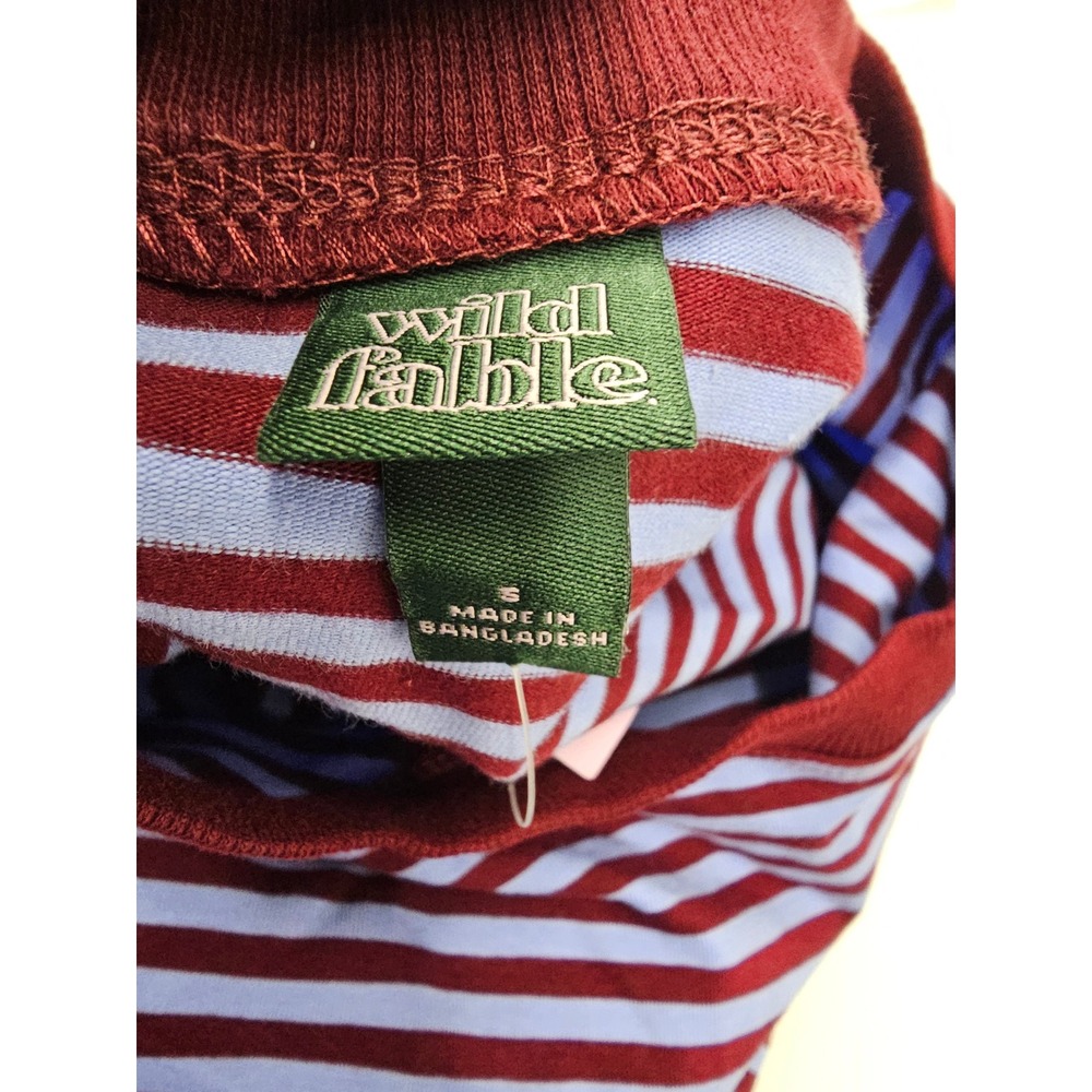 Wild Fable Womens Striped Pullover Top Blue Cotton Blend Casual Size Small - Picture 4 of 7